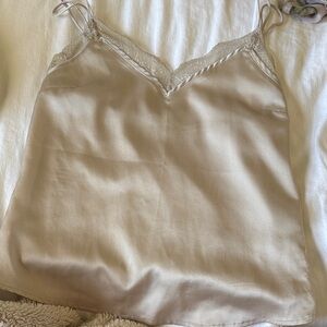 Abercrombie & Fitch Cream Satin Lace Cami